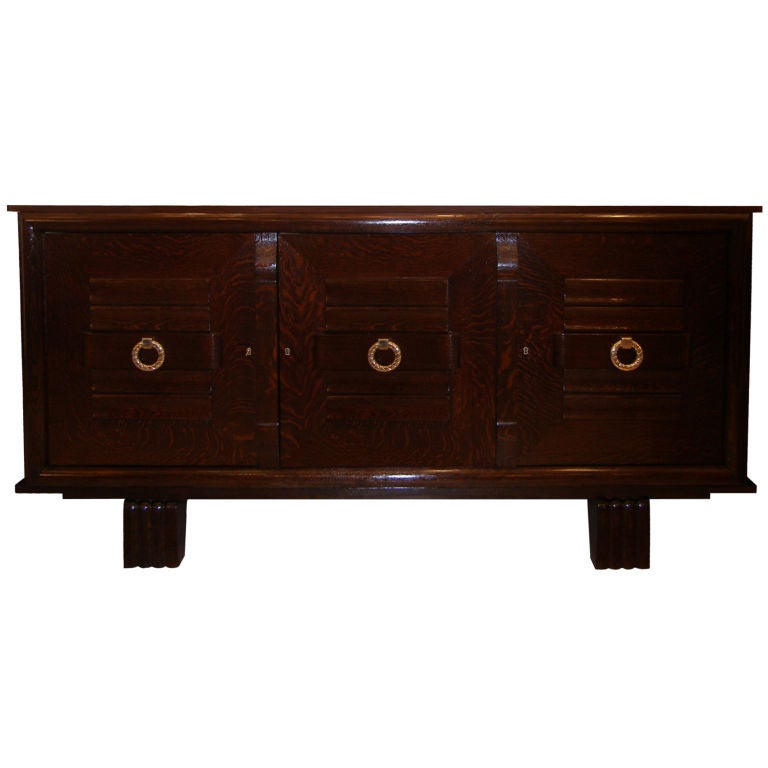 French Tiger Oak Buffet, Circa, 1940's For Sale