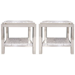 Pair of  Jean Brand for Atelier Janus Resin & Steel Side Tables