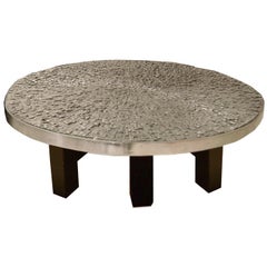 Signed Ado Chale Round Cast Steel Topped Coffee Table