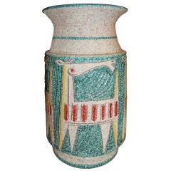Italian Ceramic Vessel with Horse Motif