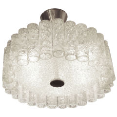 De Majo Tubular Glass Around Glass Disk Chandelier