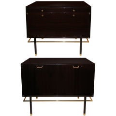 Pair of Harvey Probber Ebonized Mahogany Cabinets
