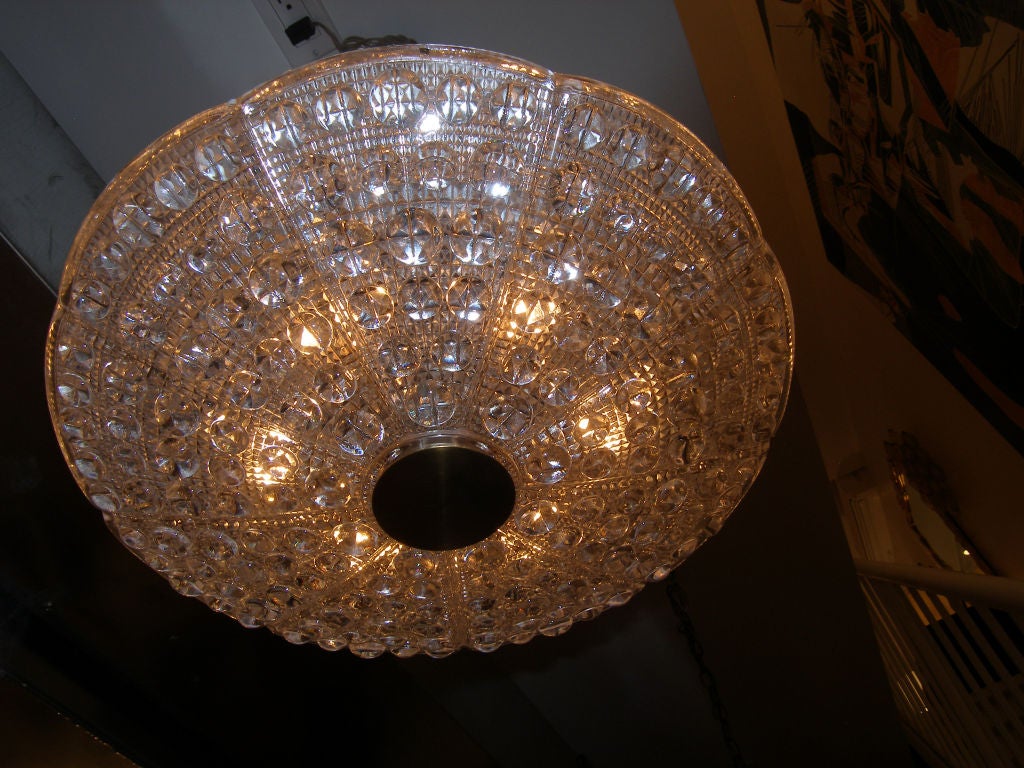 Swedish Carl Fagerlund for Orrefors Crystal Chandelier For Sale
