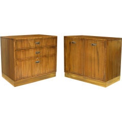 Pair of Large Complementary Bedside Tables by Mastercraft