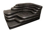 Sculptural Chaise in Black Leather by DeSede