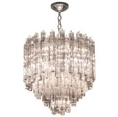 Chandelier with Cut Glass Rods by Venini