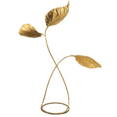 Floor Lamp in Brass with 3 Illuminated Leaves by Tommaso Barbi