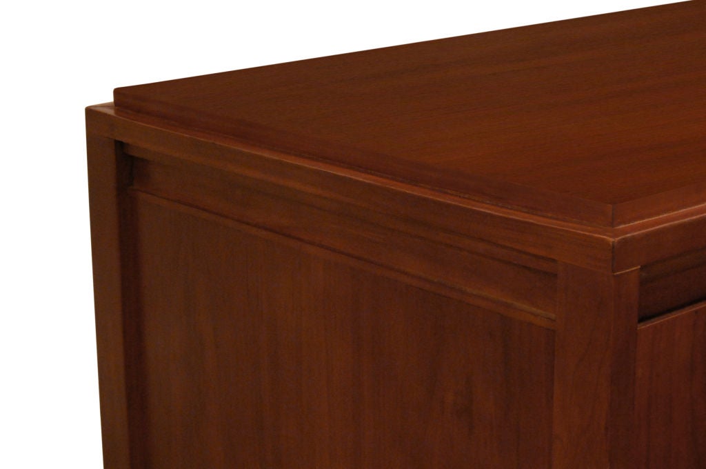 Clean-Line Commode in Walnut with Aluminum Pulls by Widdicomb