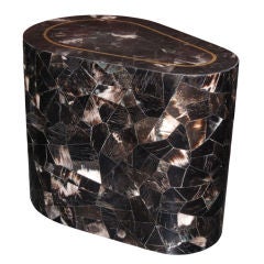 Side Table Covered in Tessellated Horn with Gold Leaf on Top