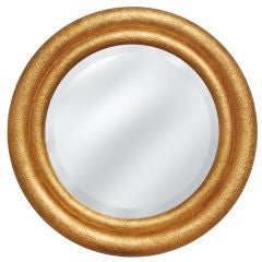 Mirror with Frame in Textured Gold Leaf by Karl Springer