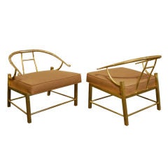 Pair of Asian Style Lounge Chairs by Mastercraft