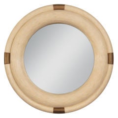 Mirror in Tessellated Bone with Bronze Accents by Enrique Garces