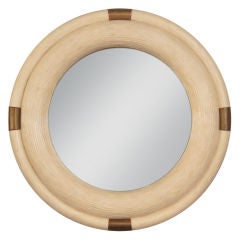 Mirror in Tessellated Bone with Bronze Accents by Enrique Garces