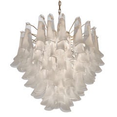 Large Chandelier with Hand-Blown Glass Petals by Vistosi