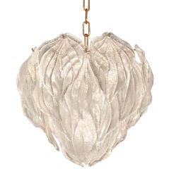 Elegant Chandelier with Textured Glass Petals