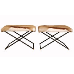 Rare Pair of Benches by Karl Springer