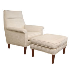 Lounge Chair and Matching Ottoman by Edward Wormley