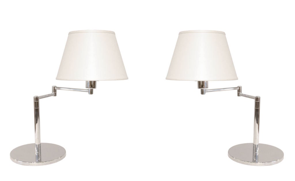 Pair of Swing Arm Table Lamps by Mendizabal Industria 1