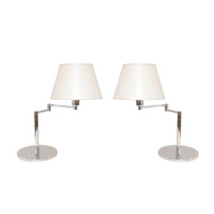 Pair of Swing Arm Table Lamps by Mendizabal Industria