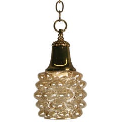 Murano Amber Bubbled Glass Pendant