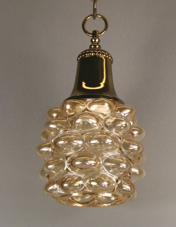 Murano Amber Bubbled Glass Pendant
