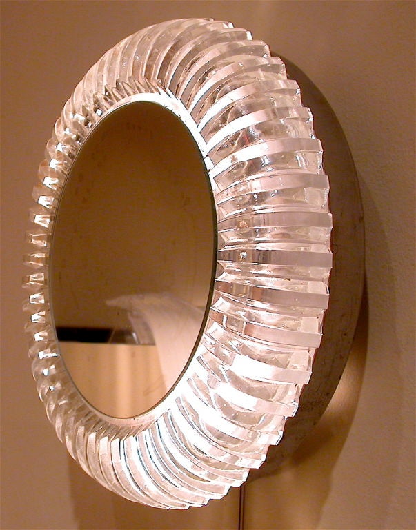 French Pair of Glass Lighting Mirror For Sale