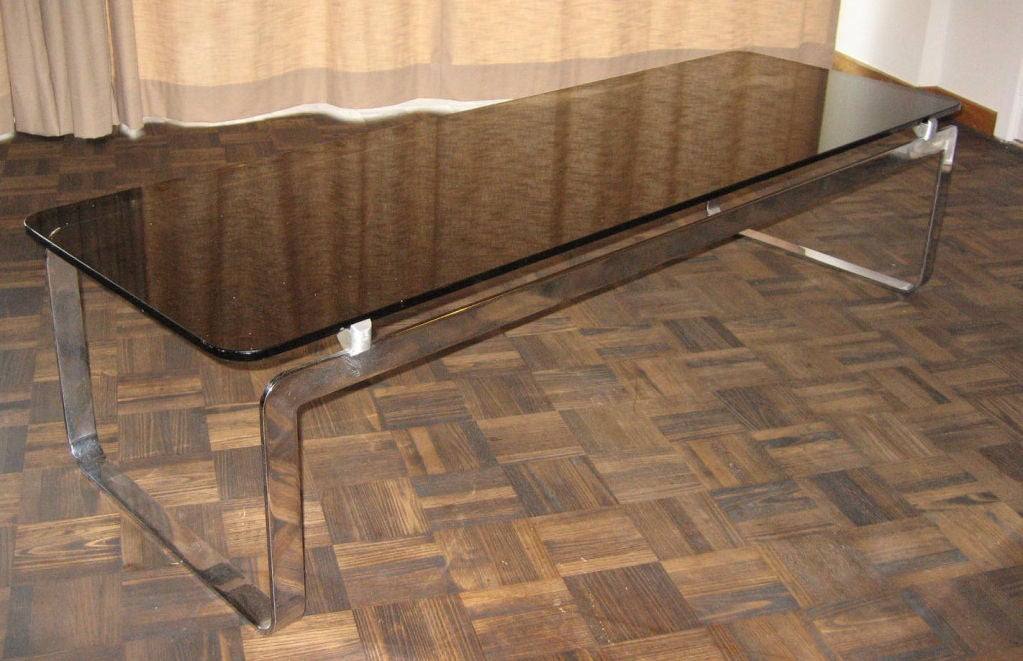 Smoked Glass Large Rectangular Coffee Table