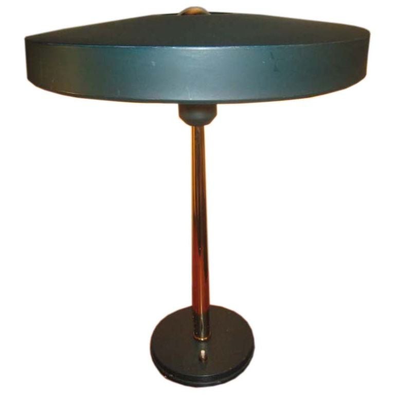 Lampe de table verte Louis Kalff pour Philips