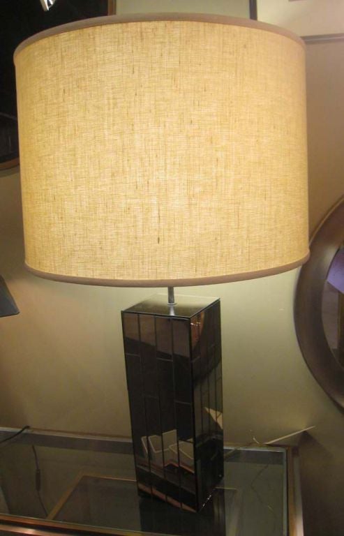 Chrome Large Mirrored Table Lamp by Carl For Sale