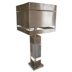 large steel plexiglas 1970
s table lamp