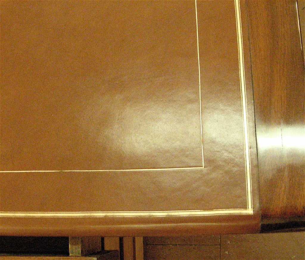 Leather Art Deco Curved Mahogany Desk For Sale