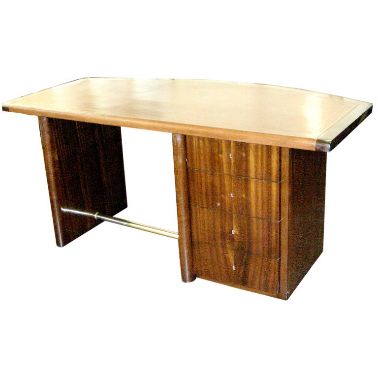 Art Deco Curved Mahogany Desk