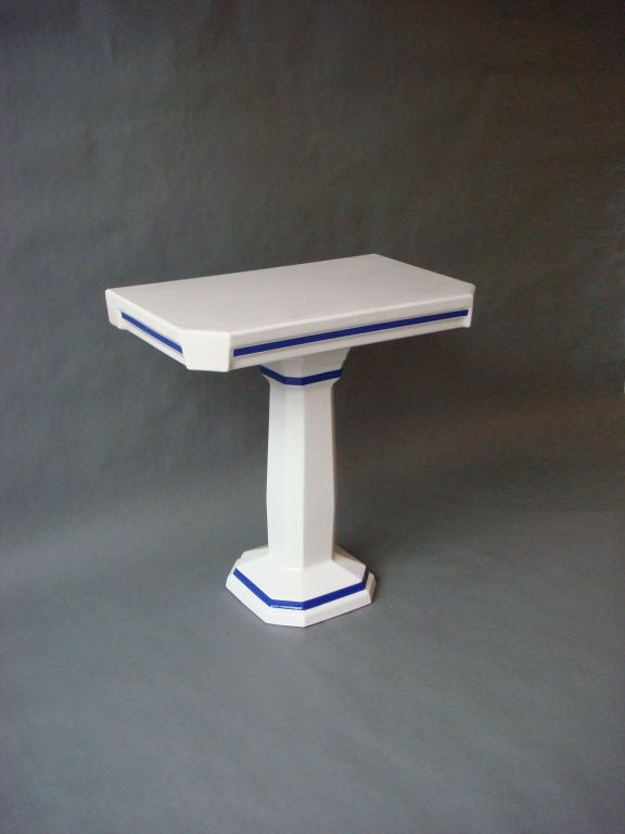 French Art Deco Enameled Ceramic Console In Good Condition In Long Island City, NY