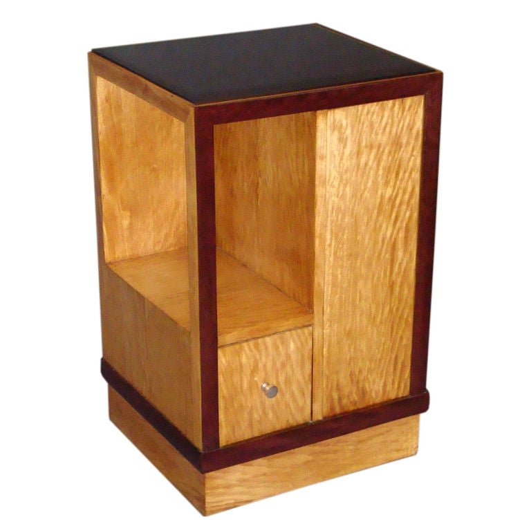 A Fine French Art Deco Satinwood Side Table or Nightstand