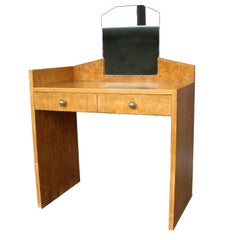 Retro A Fine French Art Deco Burled Birch Vanity or Desk.