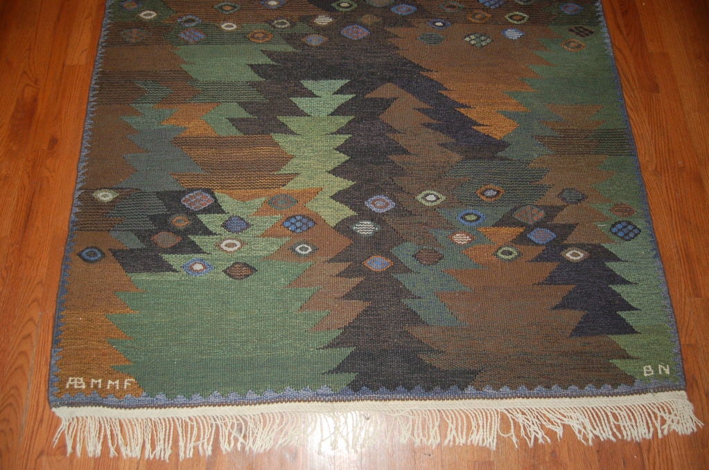MMF Flatweave Swedish Carpet ca. 1950 In Excellent Condition In New York, NY
