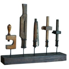 Antique Woodworking Tools on Stand