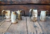 Set of Four Horn 19th Cent. Scottish Beer Mugs
