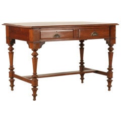 Anglo-Indian Teak Desk with Two Drawers