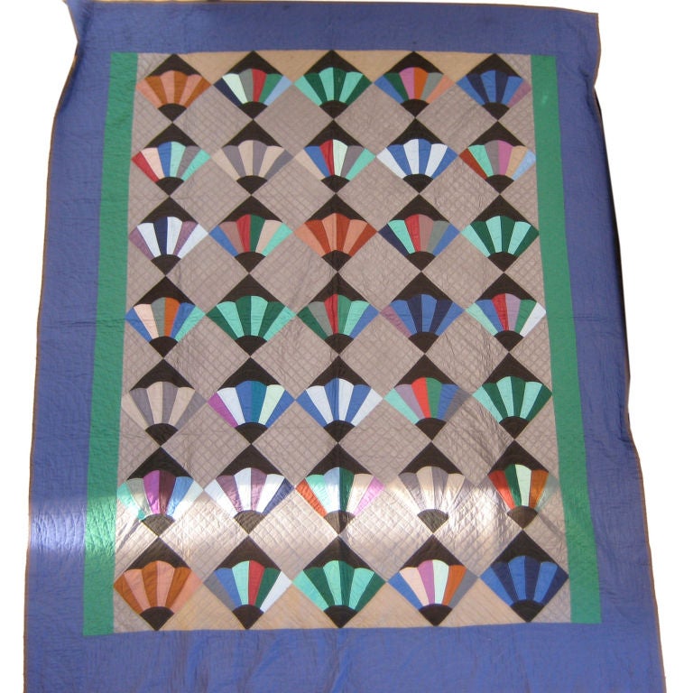 Amish Basket of Chips Quilt at 1stdibs