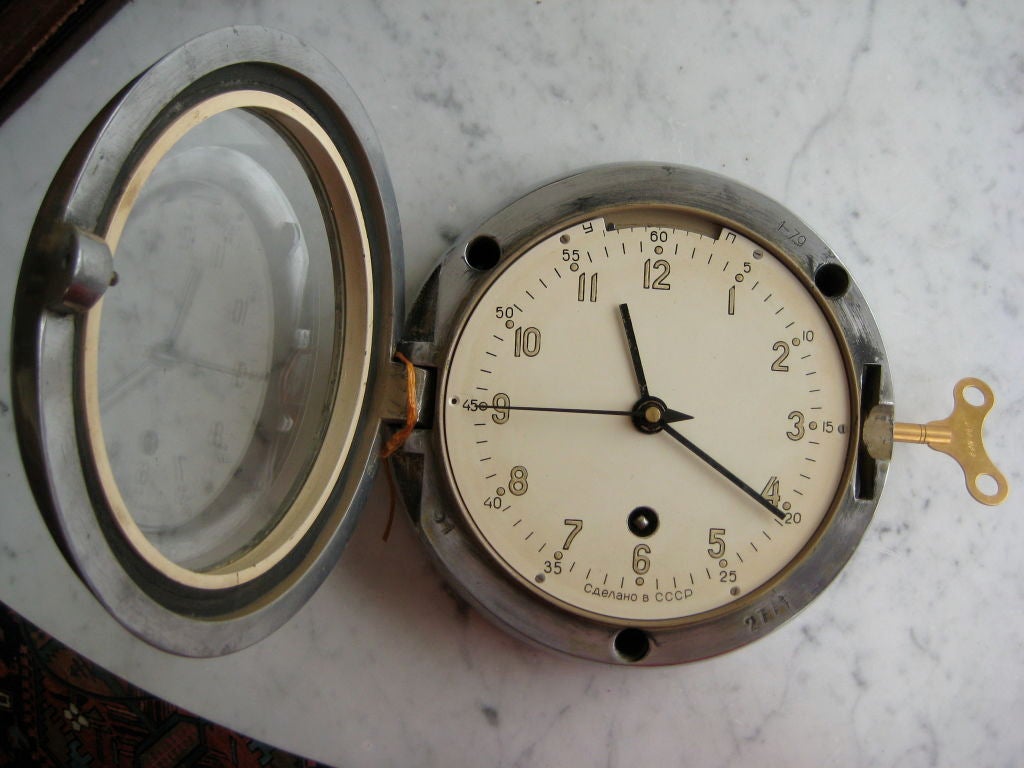 Mid-20th Century Mid Century Russian Submarine Clock