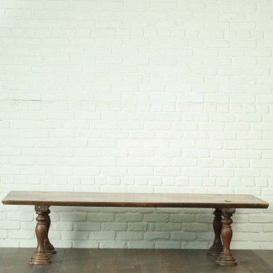 Wood Bed or Coffee Table from Southern India with Turned Legs