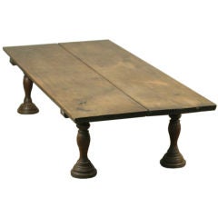 Wood Bed or Coffee Table from Southern India with Turned Legs