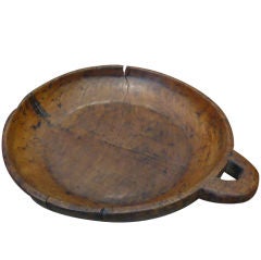 Vintage Molave Wood Wash Basin Bowl with Handle