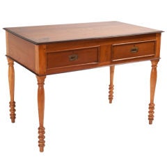 Anglo-Indian Teak Writing Desk with Rosewood Inlay