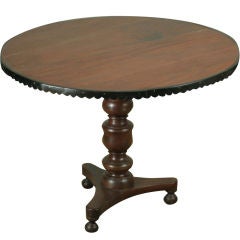 Anglo-Indian Round Tilt-Top Jackfruit Table with Ebony Trim