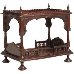 Moghul Indian Model of a Bed in Rosewood