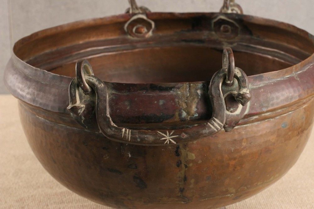 Copper Storage Pot with Decorative Forges Handles