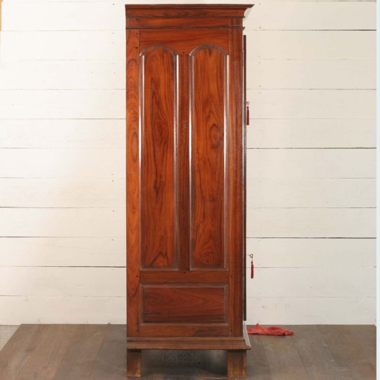 20th Century Anglo-Indian Rosewood Armoire with Satinwood Drawers