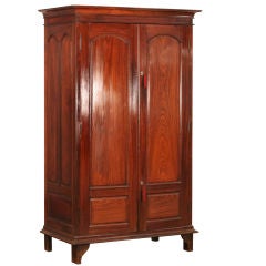 Vintage Anglo-Indian Rosewood Armoire with Satinwood Drawers